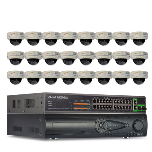 ANRAN PoE Övervakningssystem 24 st kameror 1080P IP66 Dome 1TB