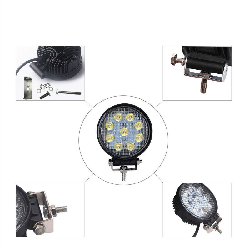LED Extraljus 27W Spot-ljus 2-pack fjärrkontroll