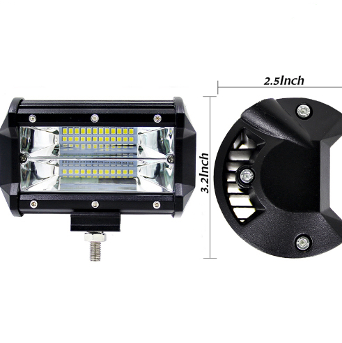 LED Extraljus 72W FLOOD-ljus 5" 2-pack fjärrkontroll