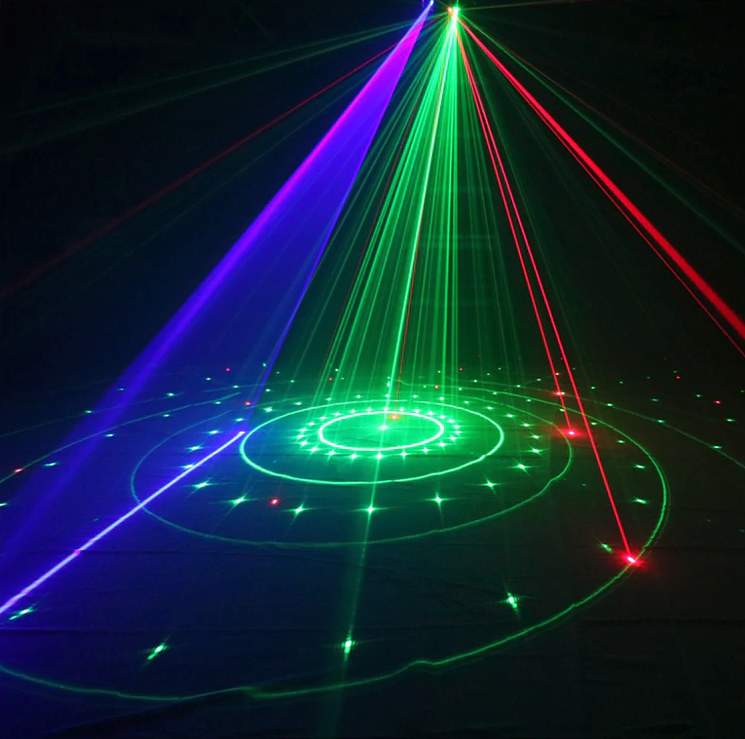 Lasershow scen för fest party DMX Lasershow