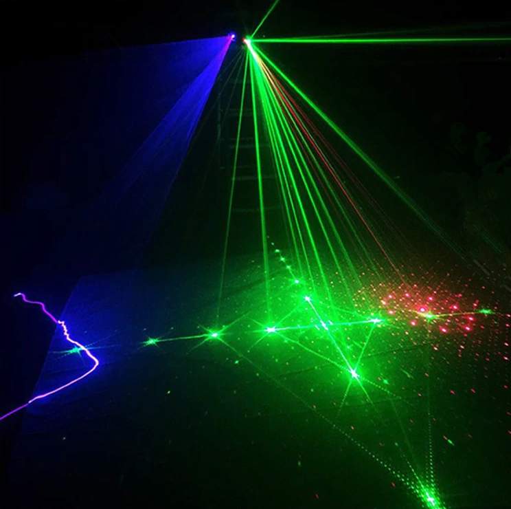 Lasershow scen för fest party DMX Lasershow