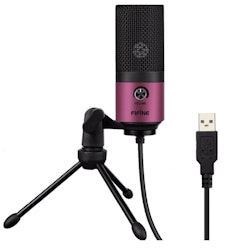 FIFINE USB Mikrofon till dator vlog content svart rosa