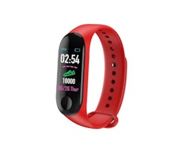 Aktivitetsarmband pulsklocka fitness tracker röd