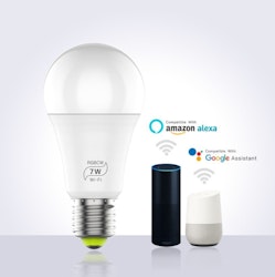 Smartlampa 2-pack dimbar 7 W röststyrning Alexa Google Home