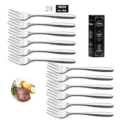 Velaze sallads gaffel set 24-delar rostfritt stål silver