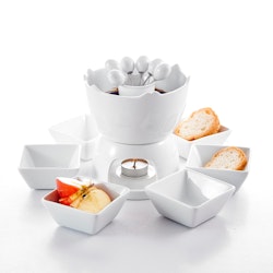 MALACASA mini fondue Set för 6 pers i porslin