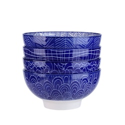 Vancasso TAKAKI serien, skål set 4-delar i keramik blå