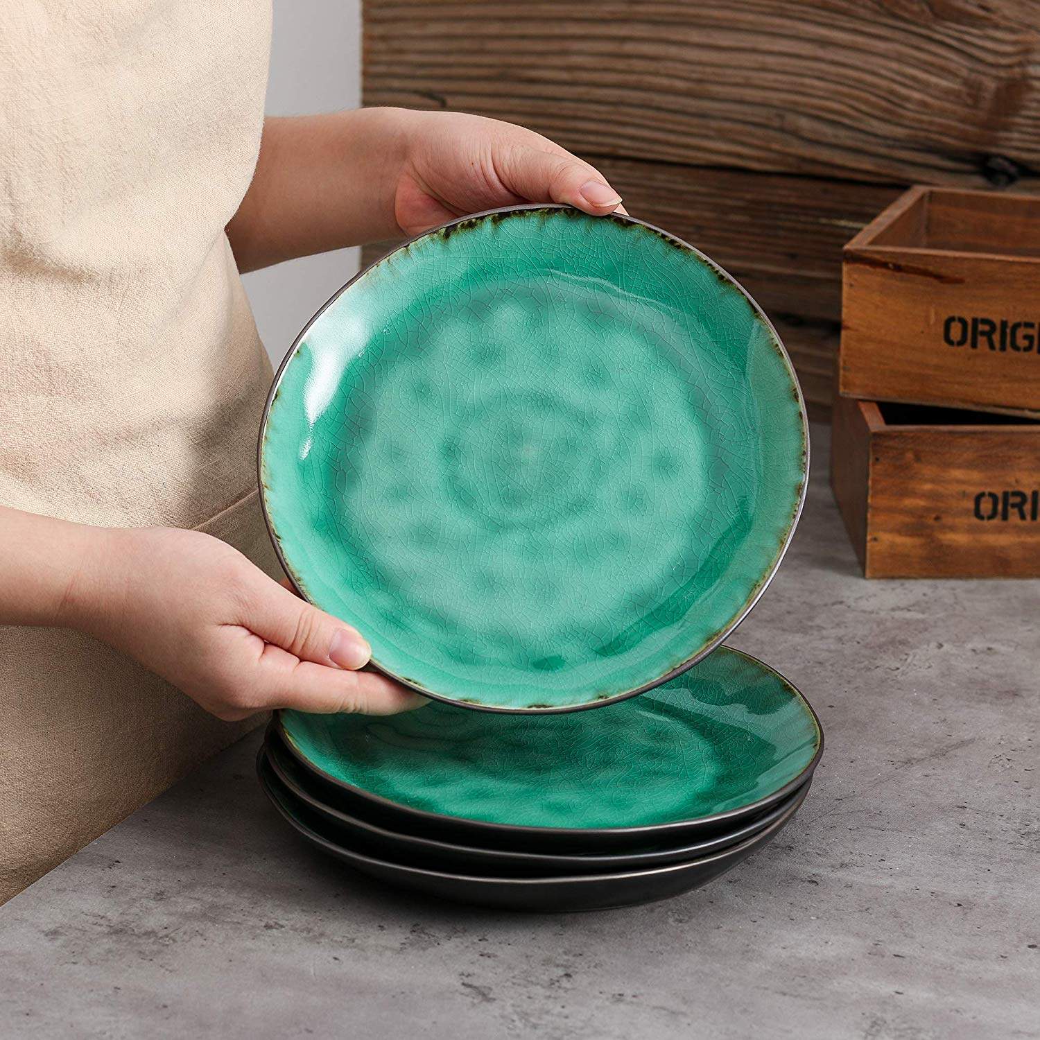 Vancasso, Coco serien assietter 8-delar i keramik grön