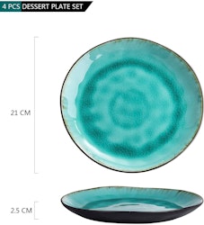Vancasso, Aqua serien assietter 12-delar i keramik turkos