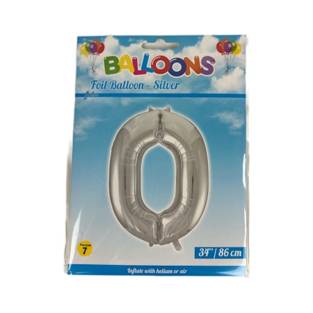 Sifferballong Nr 0 Silver - 86 cm