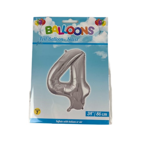 Sifferballong Nr 4 Silver - 86 cm