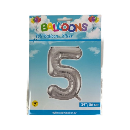 Sifferballong Nr 5 Silver - 86 cm