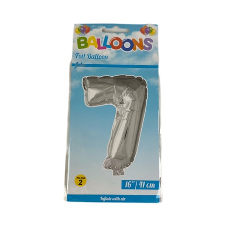 Sifferballong Nr 7 Silver - 41 cm