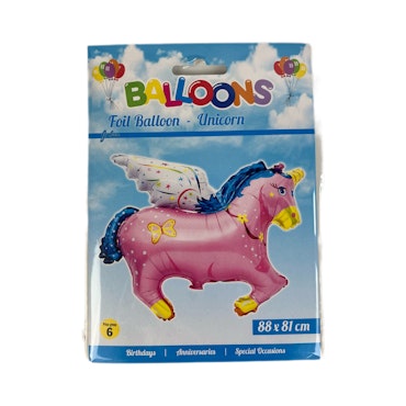 Folieballong rosa unicorn - 88 cm