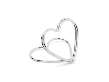 Placeringskorthållare Hjärta silver 10-pack