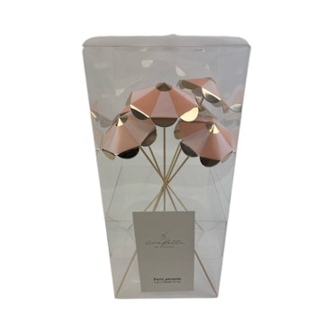 Rosa miniparasoller 6-pack