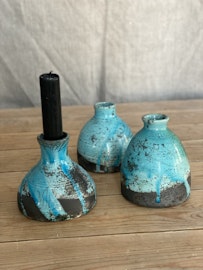 Rakuvas/ljusstake, turkos
