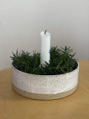 Ljusstake dekoration, vit