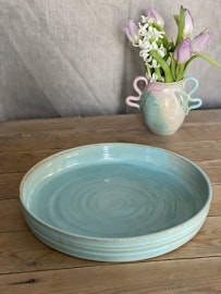 Stor salladsskål, pajform, gratängform, turkos