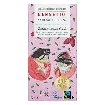 BENNETTO || Vegansk Choklad raspberries in dark
