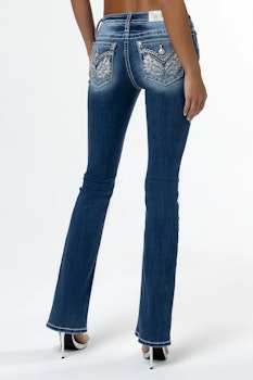 MISS ME || Evangelline Stitch Bootcut Jeans