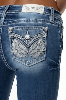MISS ME || Evangelline Stitch Bootcut Jeans