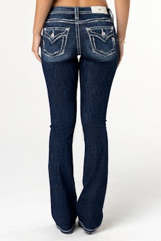 MISS ME || Indi Stitched Bootcut Jeans