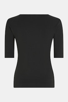 PENN&INK || T-shirt, svart ribbad