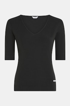 PENN&INK || T-shirt, svart ribbad