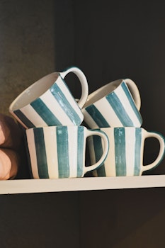 BRUKA DESIGN || Mugg randig, turkos