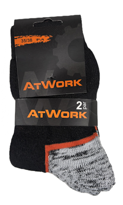 At Work 419 Arbetsssocka Grov 2-pack