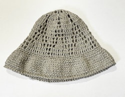 Beige lin/bomull hatt