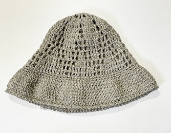 Beige lin/bomull hatt