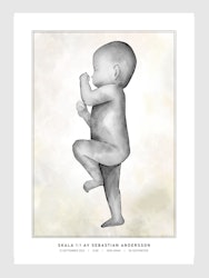 Personlig födelsetavla, skala 1:1, 50x70 cm