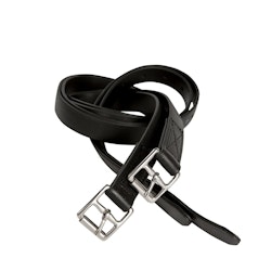 Stigläder syntetläder svarta