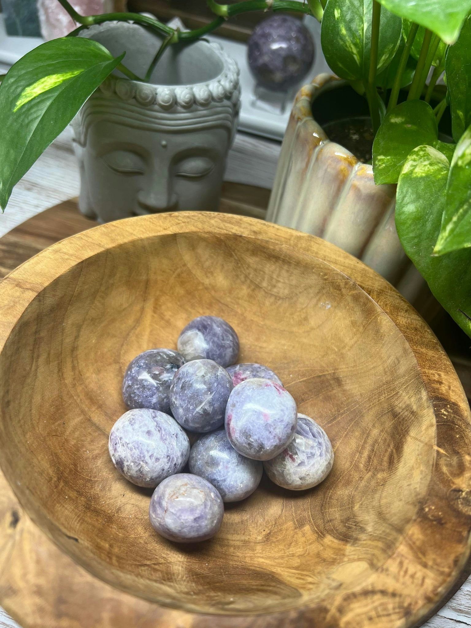 Unicorn Stone (lepidolit med rosa turmalin) stor
