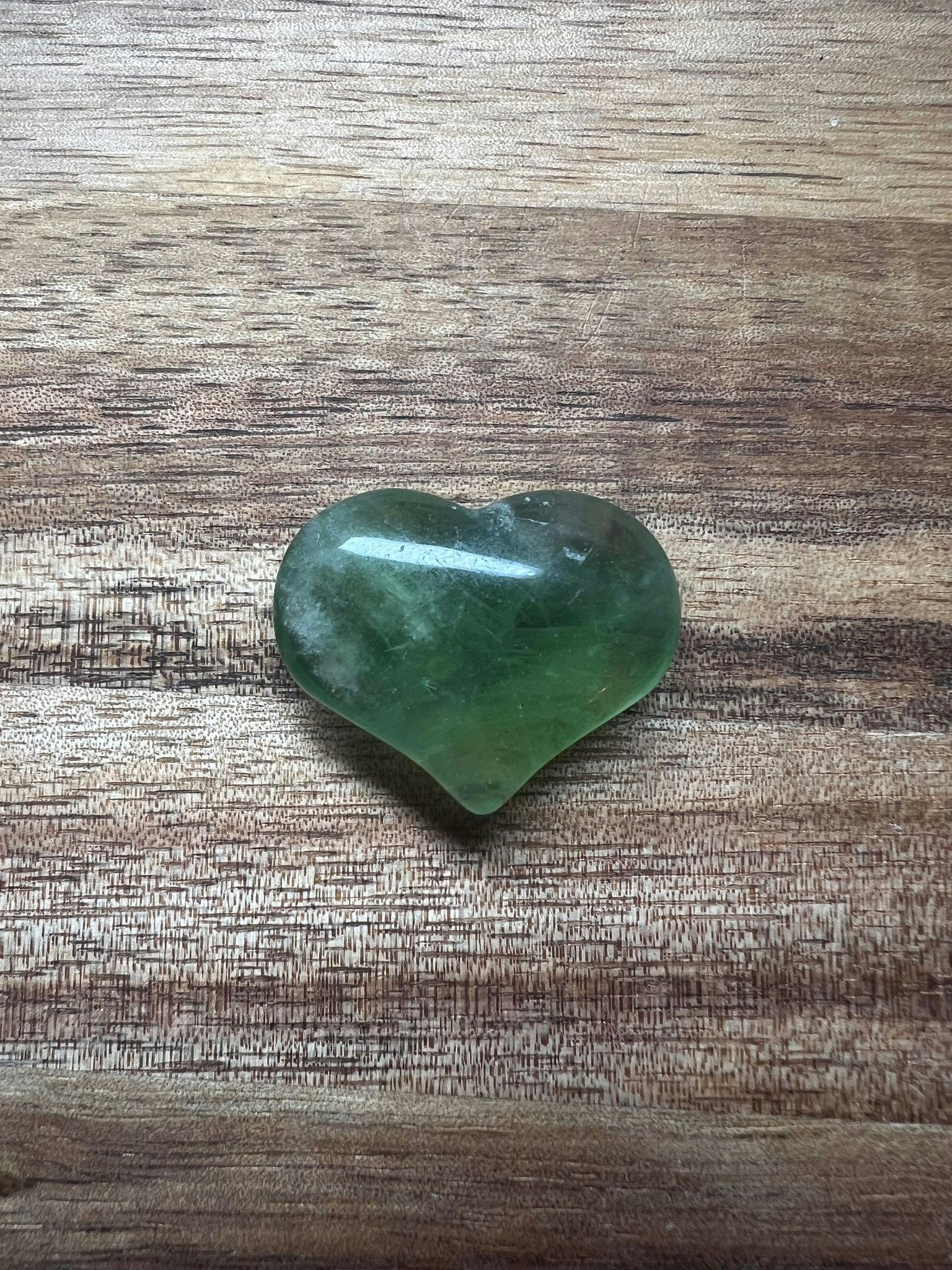 Fluorit Hjärtan liten (grön/regnsbågs)