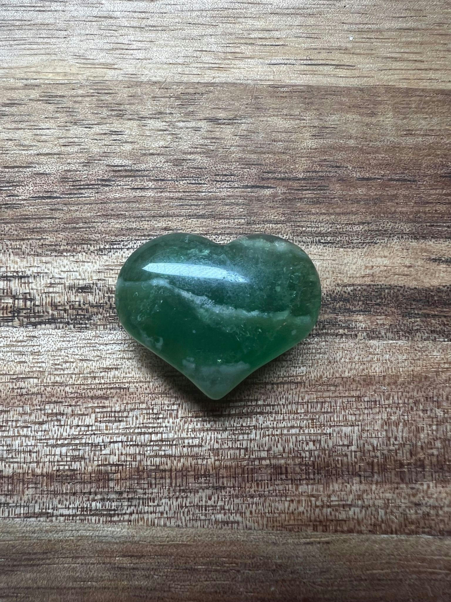 Fluorit Hjärtan liten (grön/regnsbågs)