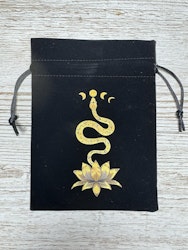 Tarotpåse  orm/lotus (svart)