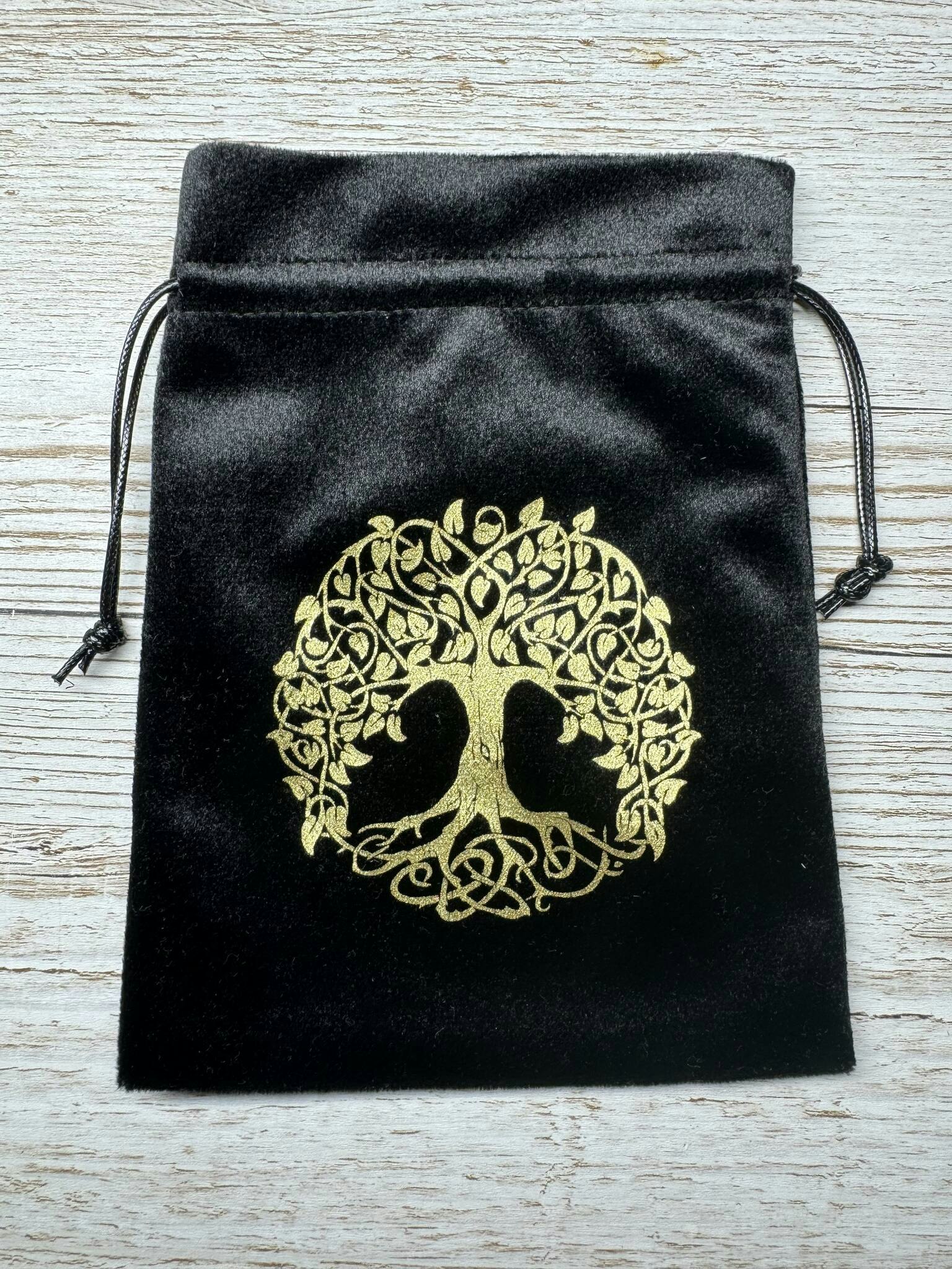 Tarotpåse Livets träd (svart)