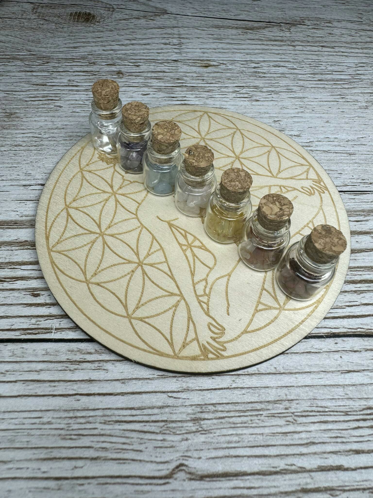 Chakra kit (chipskristaller med chakranät)