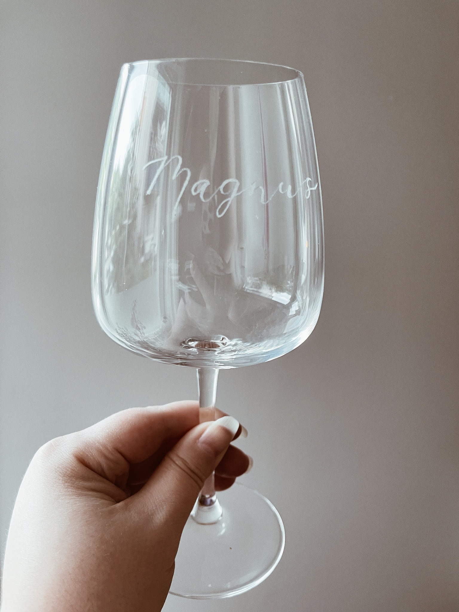 Personligt graverade vin/drinkglas