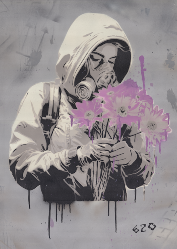 The last flowers in this world - D.G.A - 70x100