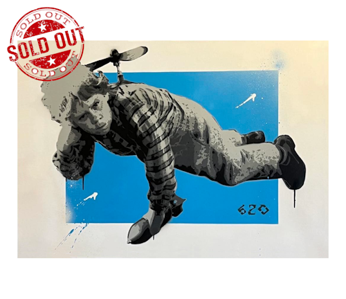 Verdens beste drone - Blue - 100x70cm - Original canvas