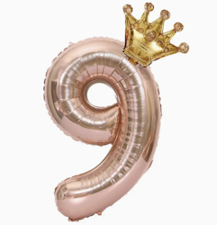Sifferballonger med Krona roseguld