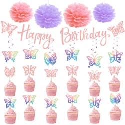 Happy Birthday Fjäril tema