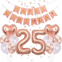Ballonger 25 år Roseguld