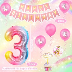 Unicorntema - 3 år - Ballonger kit