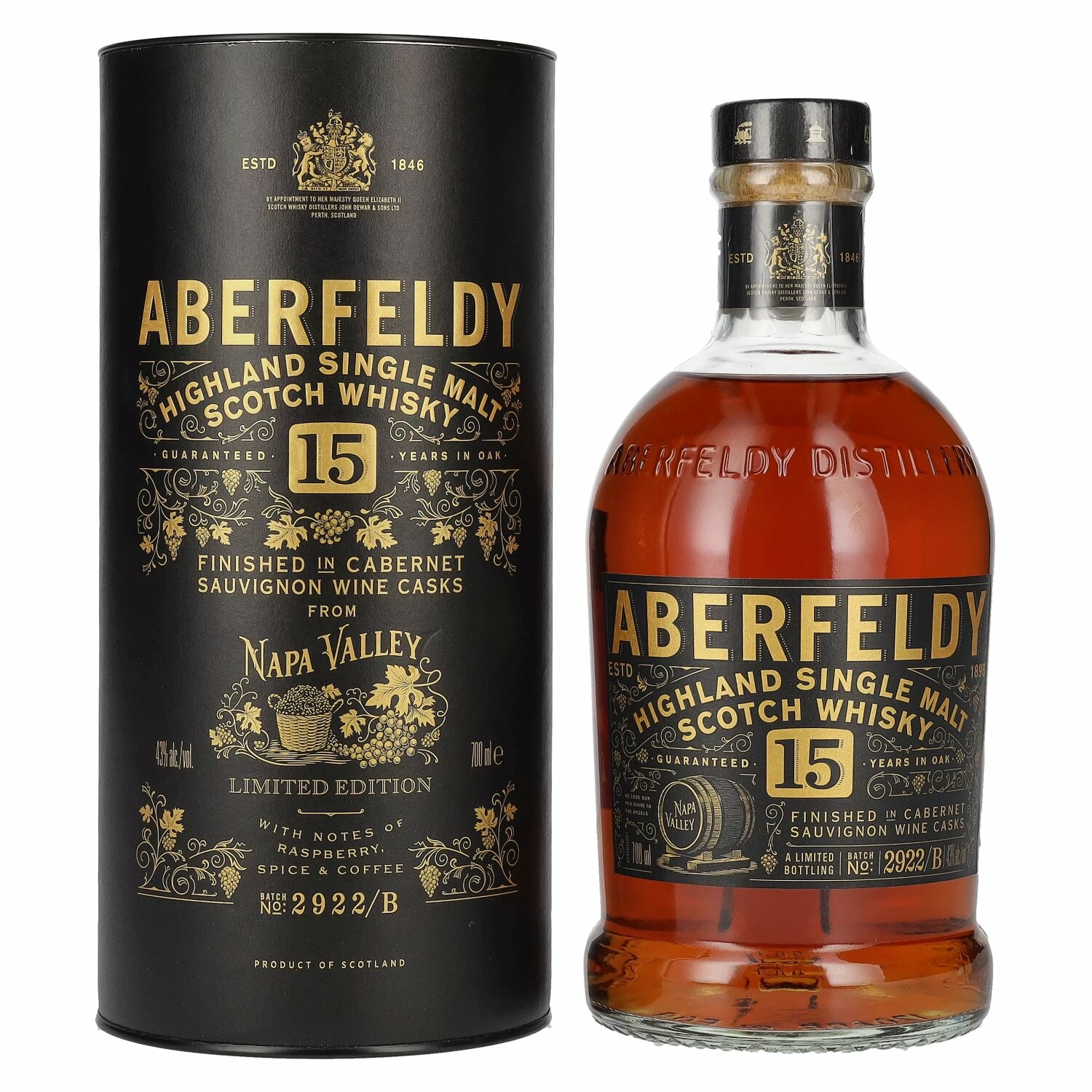 Aberfeldy 15 Years Old Red Wine Casks NAPA VALLEY 43% Vol. 0,7l in Giftbox