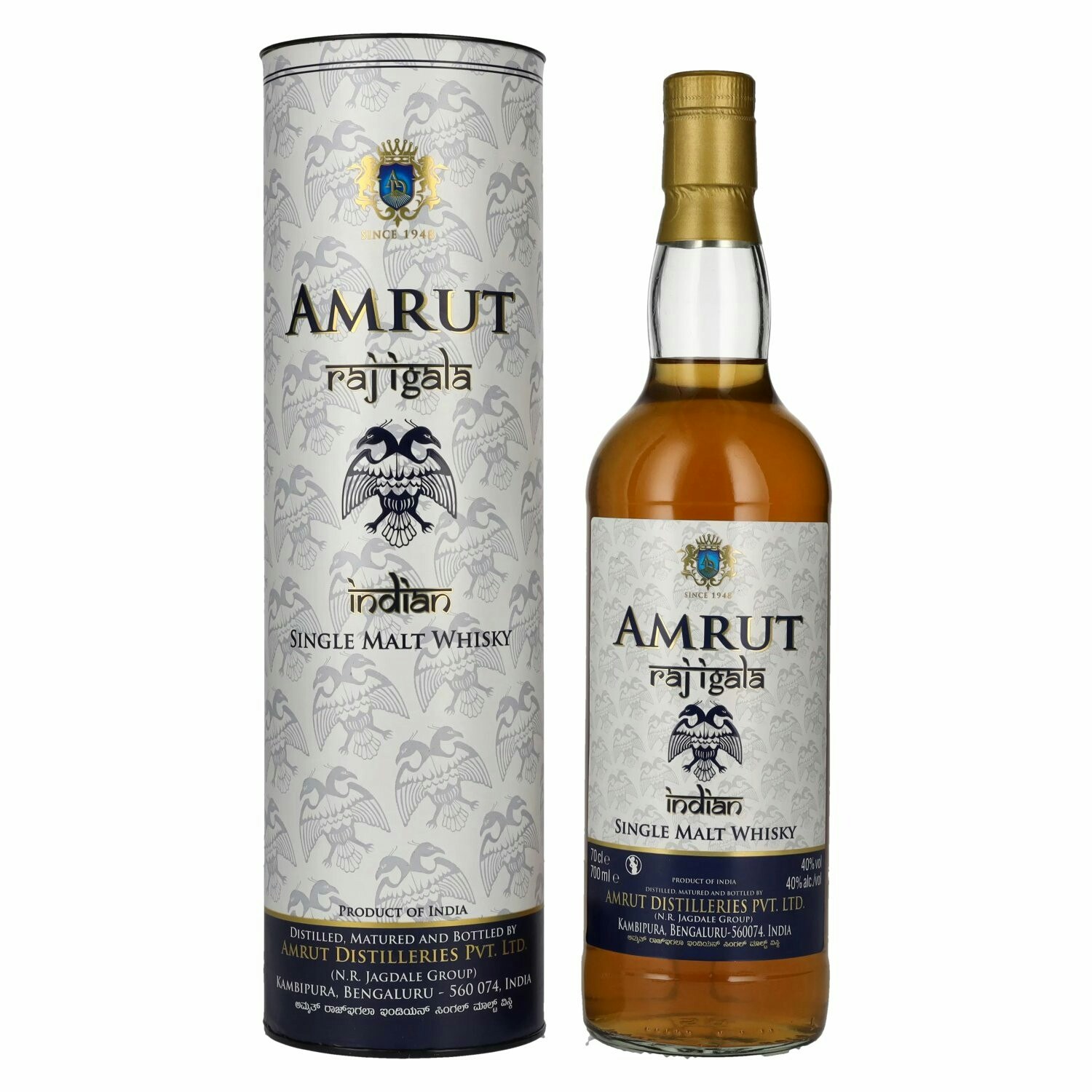 Amrut RAJ IGALA Indian Single Malt Whisky 40% Vol. 0,7l in Giftbox